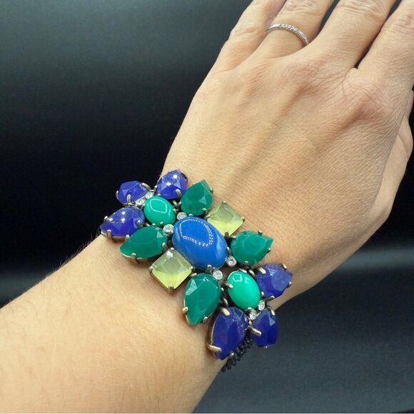 Stella & Dot Peacock Blue and Green Gemstone Bracelet - Picture 6 of 16